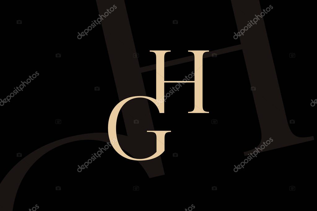 HG or GH letter logo icon design. Classic style luxury initials monogram.