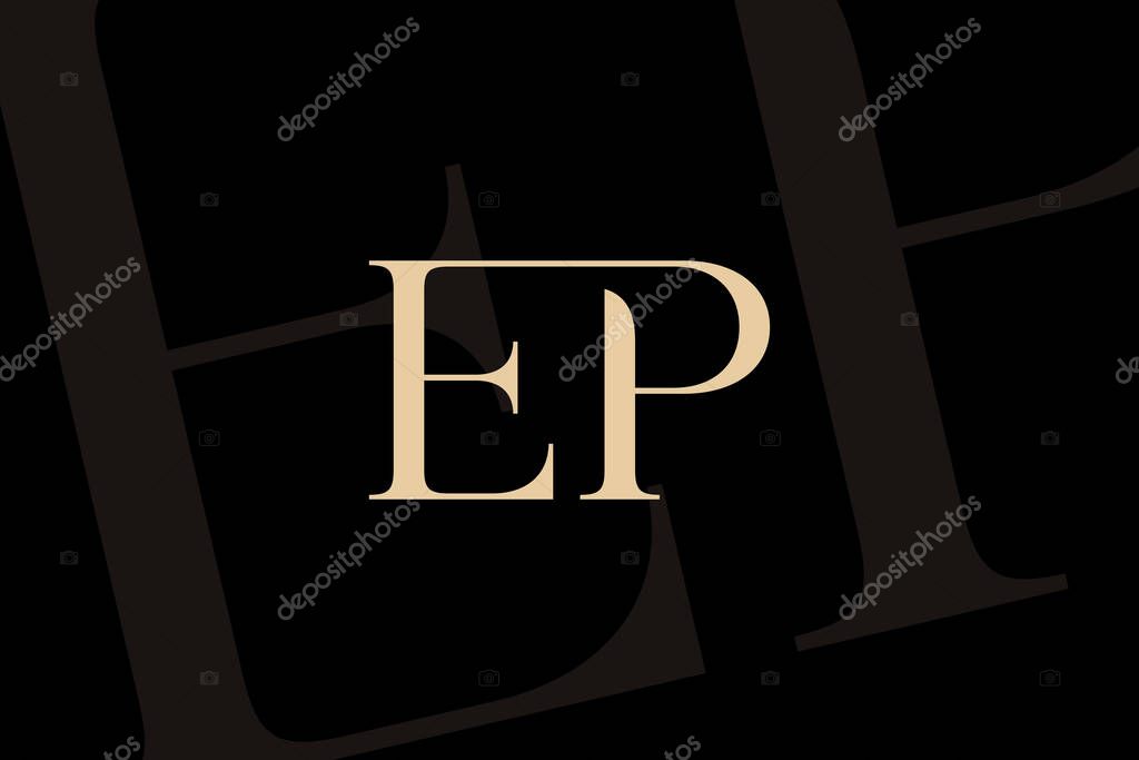 EP or PE letter logo icon design. Classic style luxury initials monogram.