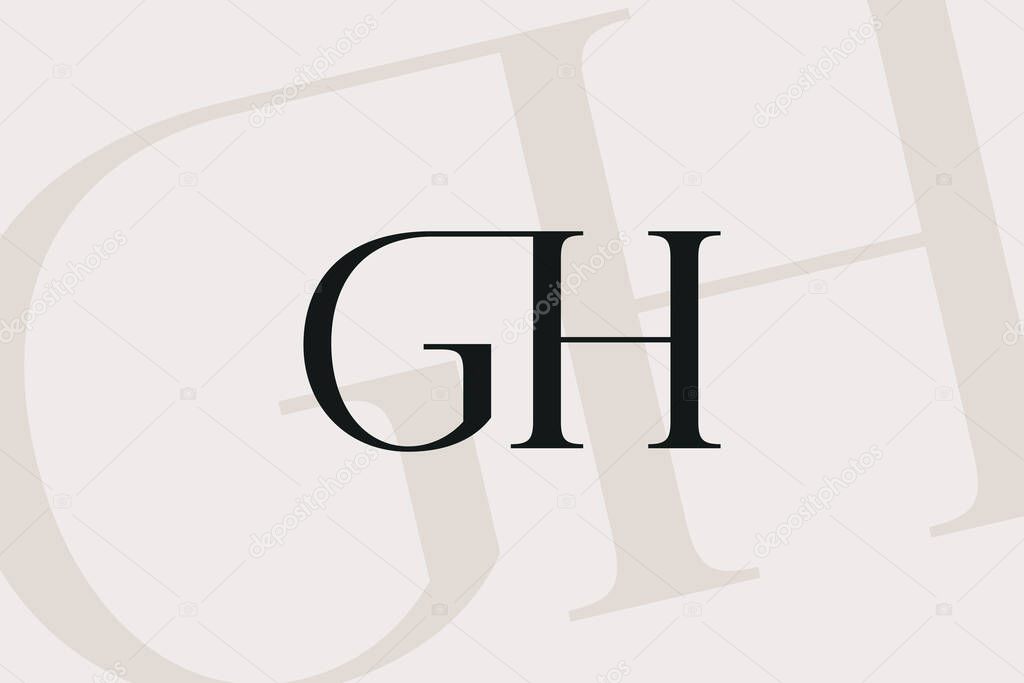 GH or HG letter logo icon design. Classic style luxury initials monogram.