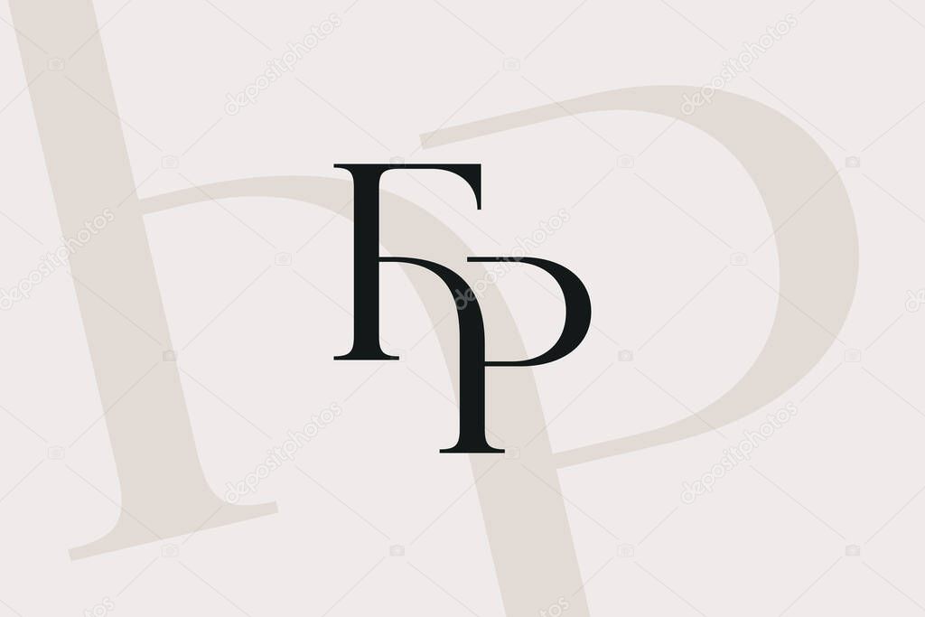 FP or PF letter logo icon design. Classic style luxury initials monogram.