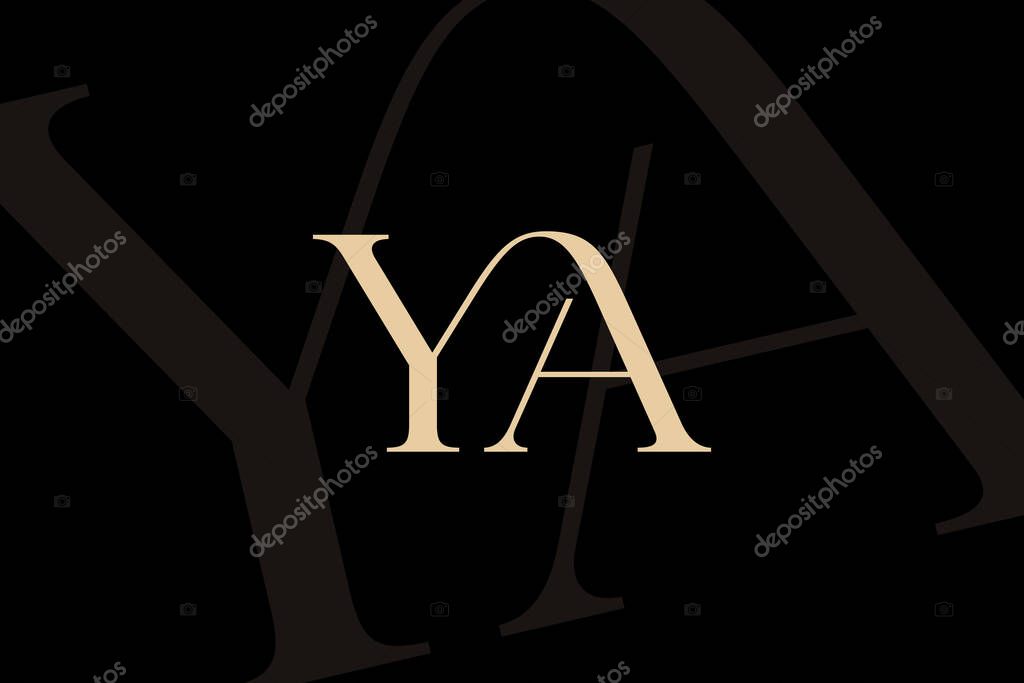 YA or AY letter logo icon design. Classic style luxury initials monogram.