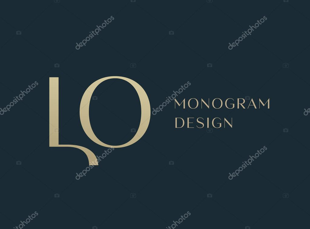 LO letter logo icon design. Classic style luxury initials monogram.