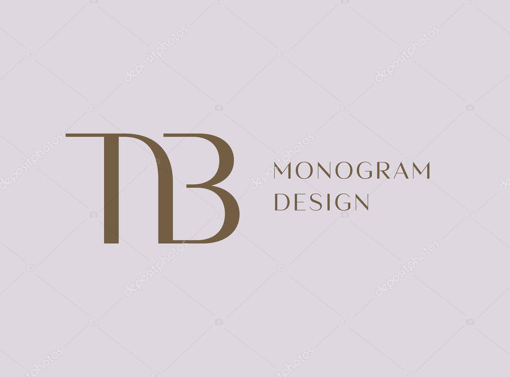 TB letter logo icon design. Classic style luxury initials monogram.