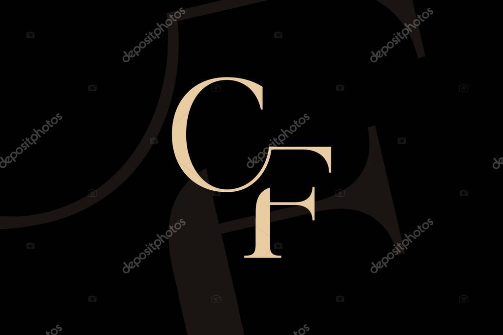 CF or FC letter logo icon design. Classic style luxury initials monogram.
