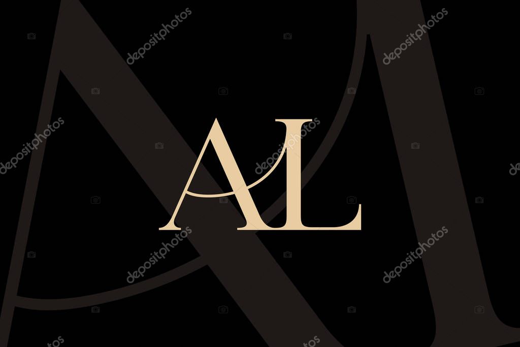 AL or LA letter logo icon design. Classic style luxury initials monogram.