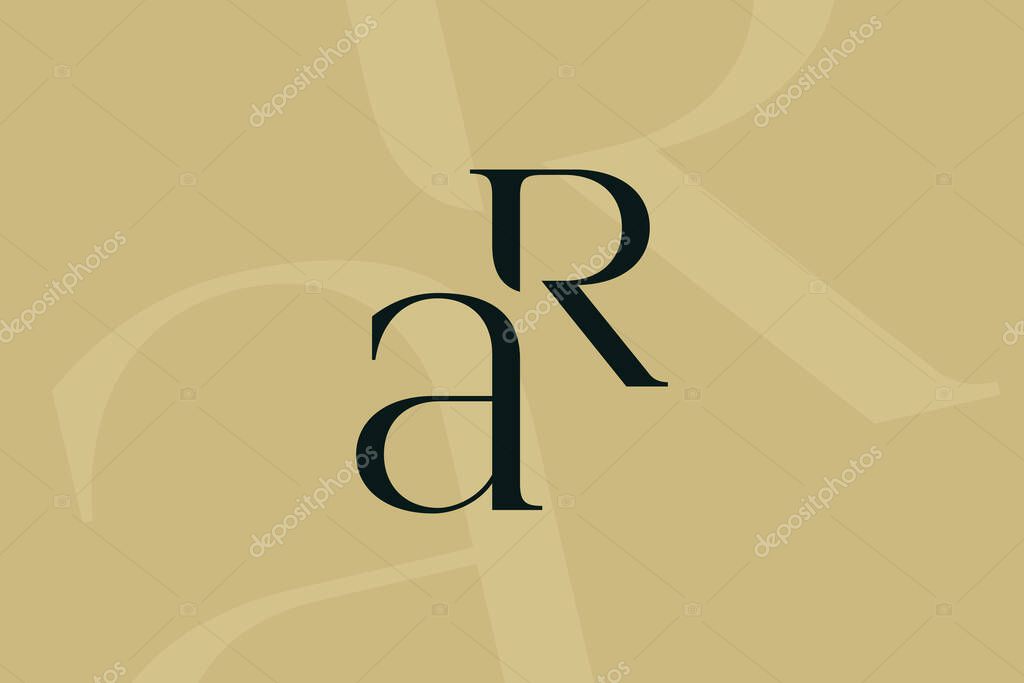 RA or AR letter logo icon design. Classic style luxury initials monogram.
