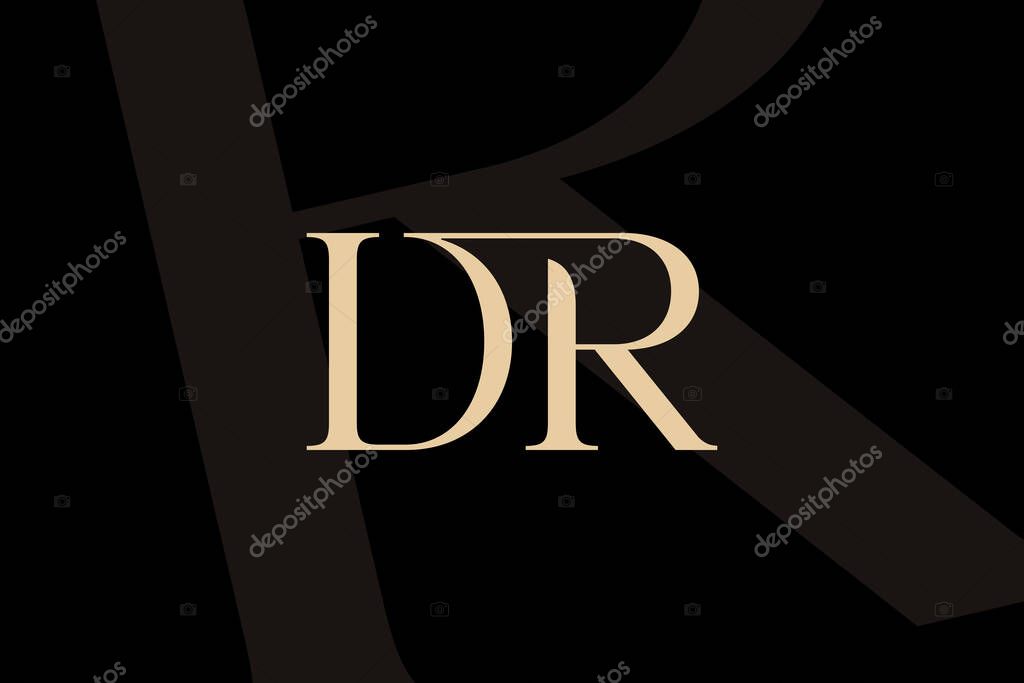 DR or RD letter logo icon design. Classic style luxury initials monogram.