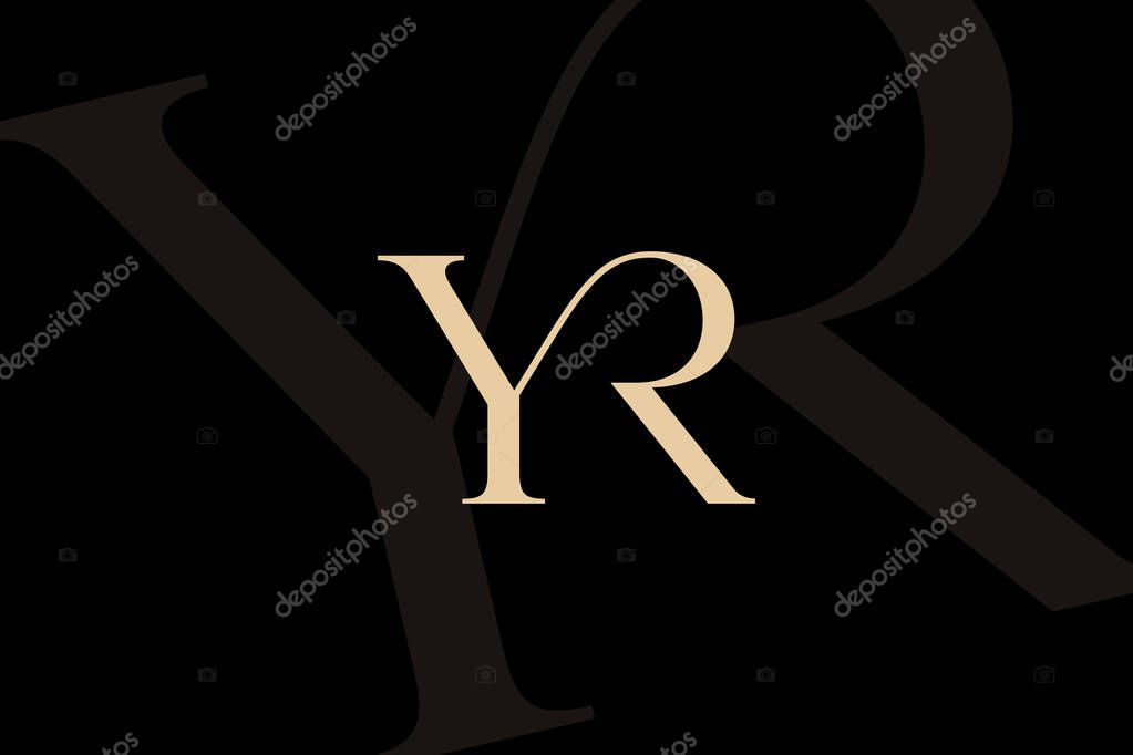 YR or RY letter logo icon design. Classic style luxury initials monogram.