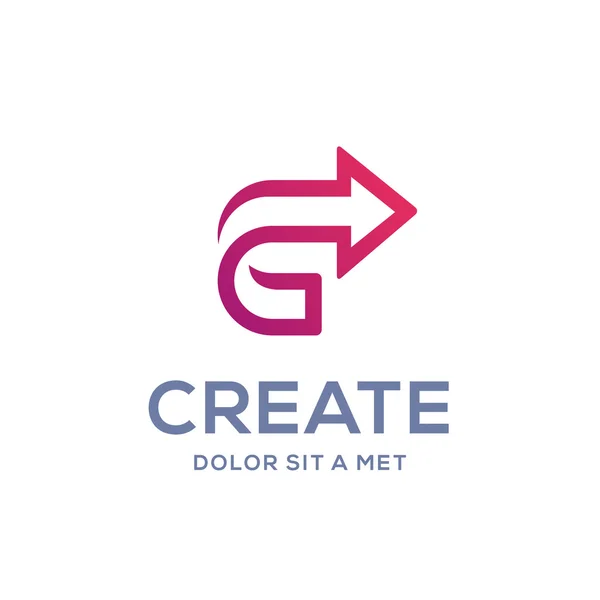 C betű nyíl logó ikonra design sablon elemei — Stock Vector