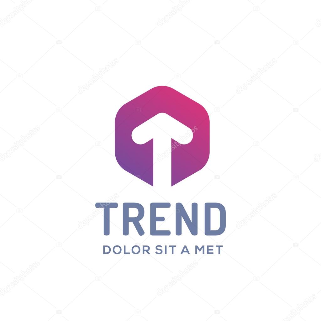 Letter T arrow logo icon design template element