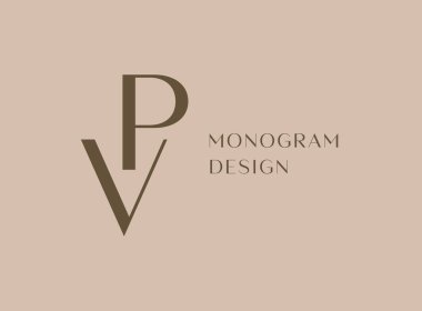 PV or VP letter logo icon design. Classic style luxury initials monogram. clipart svg vector 