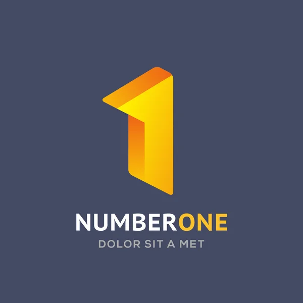 Numero uno 1 logo icona elementi modello di design — Vettoriale Stock