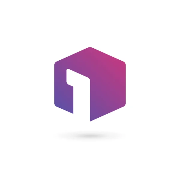 Nummer ett 1 kub logo ikon designelement mall — Stock vektor