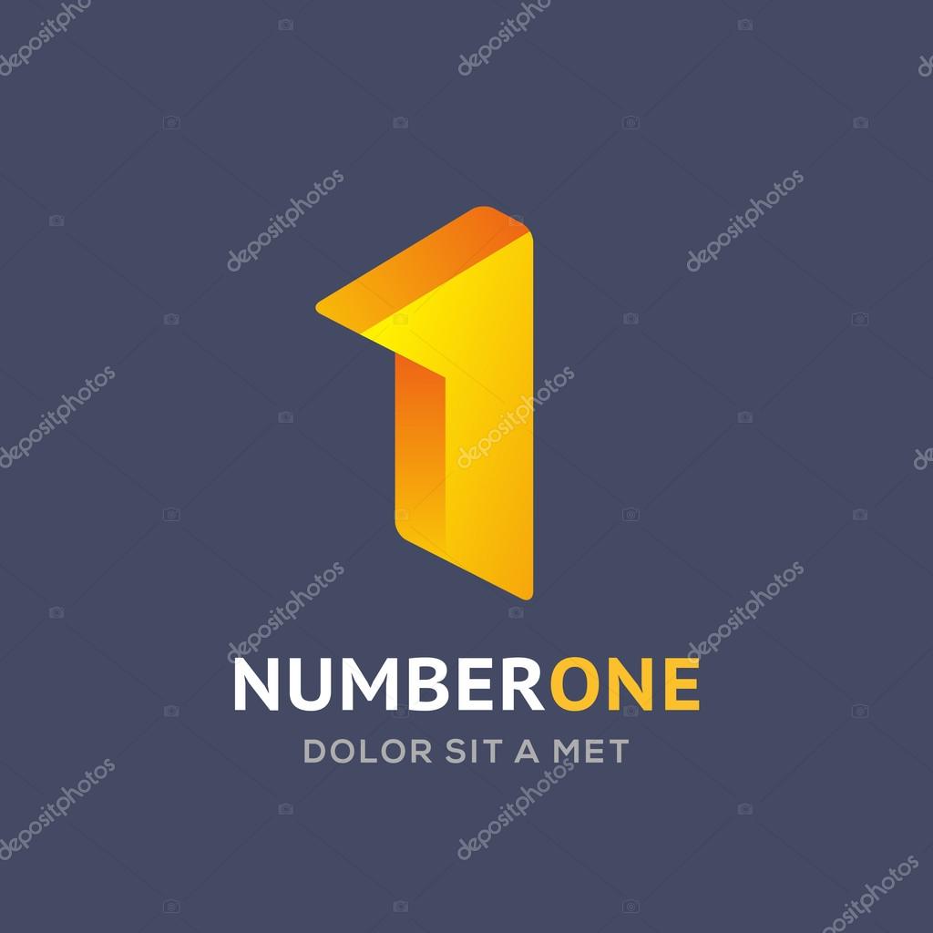 Number one 1 logo icon design template element