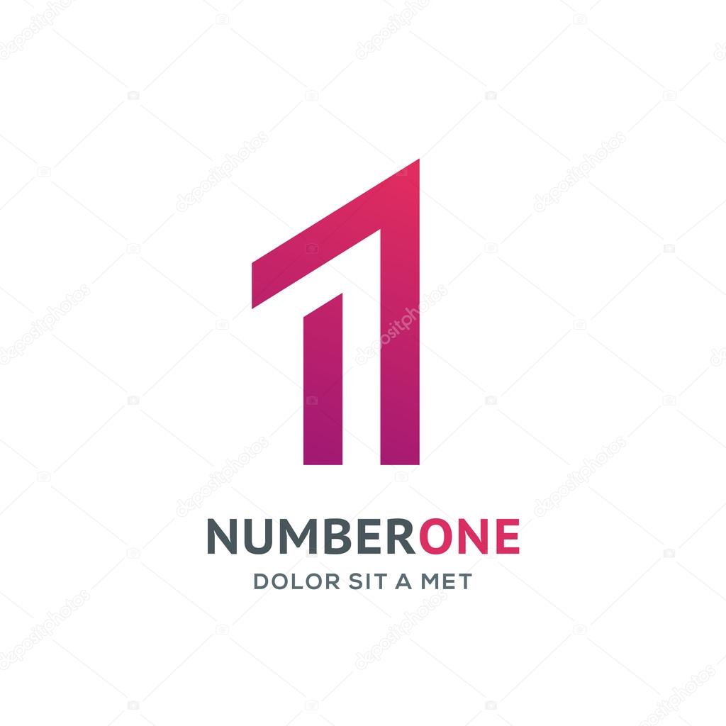 Number one 1 logo icon design template element