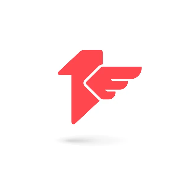 Jeden numer 1 ptak skrzydło logo ikona elementy szablonu projektu — Wektor stockowy