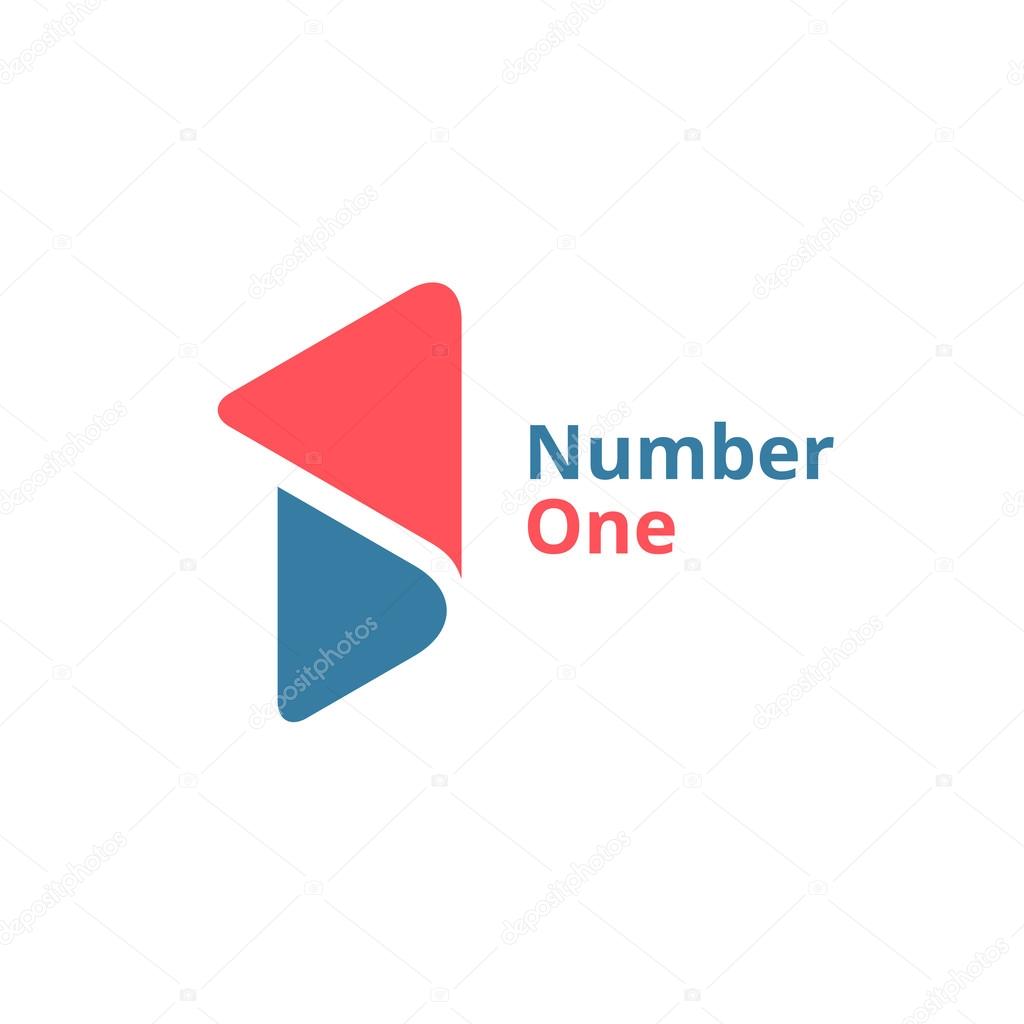 Number one 1 logo icon design template element