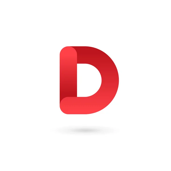 D 글자 아이콘 디자인 템플릿 요소 — 스톡 벡터