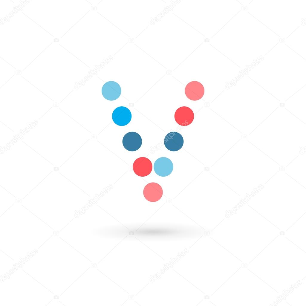 Letter V number 5 logo icon design template element