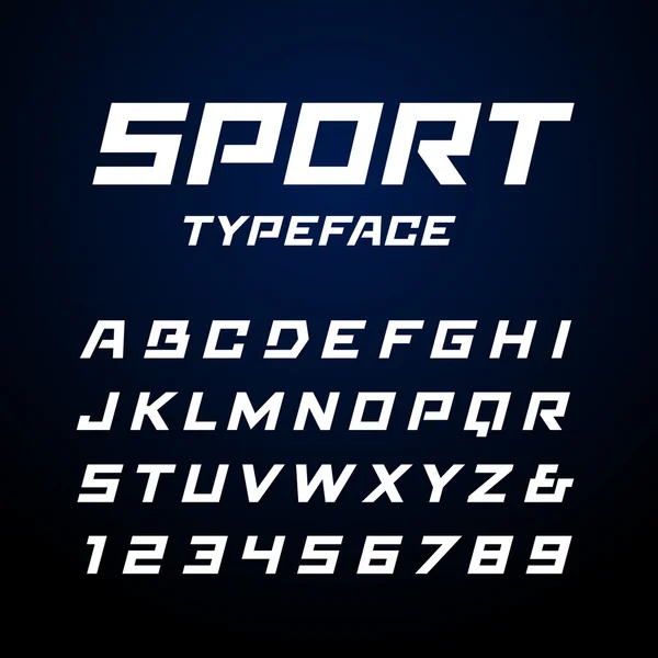 Fonte Sport. Alphabet vectoriel avec lettres et chiffres latins . — Image vectorielle