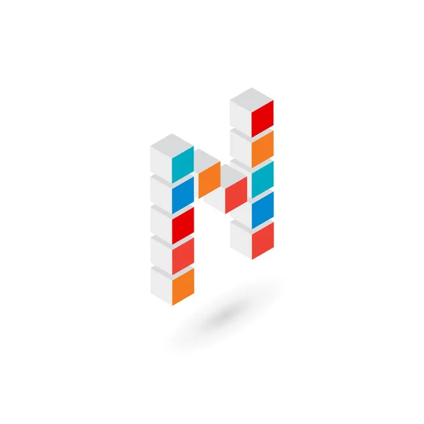 3d cubo letra n logotipo ícone design de elementos modelo —  Vetores de Stock