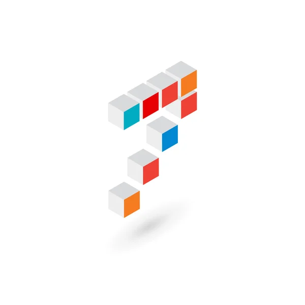 3D kostka číslo 7 logo ikonu šablony prvky návrhu — Stockový vektor