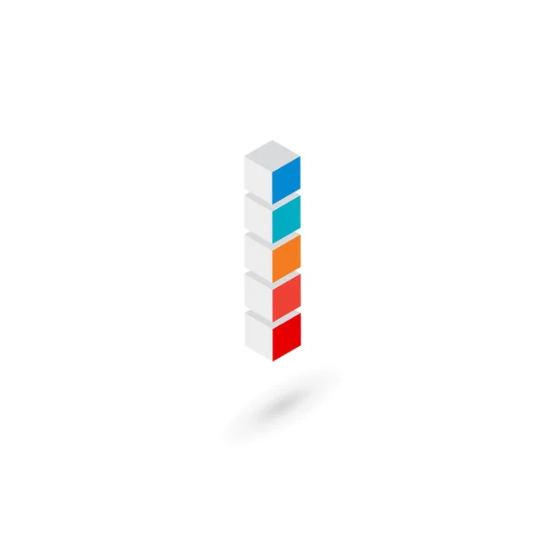 3d cubo lettera I logo icona design template elementi — Vettoriale Stock