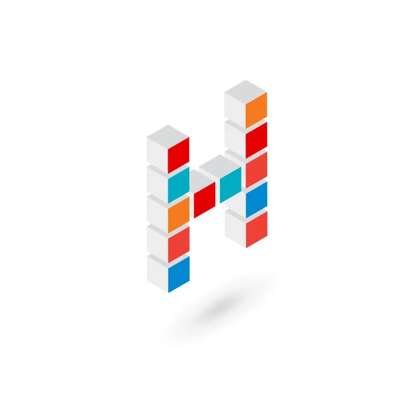 3d cubo lettera H logo icona design elementi modello — Vettoriale Stock
