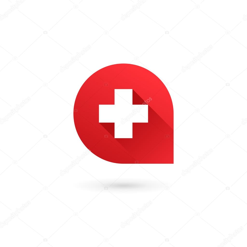 Letter A cross plus logo icon design template element