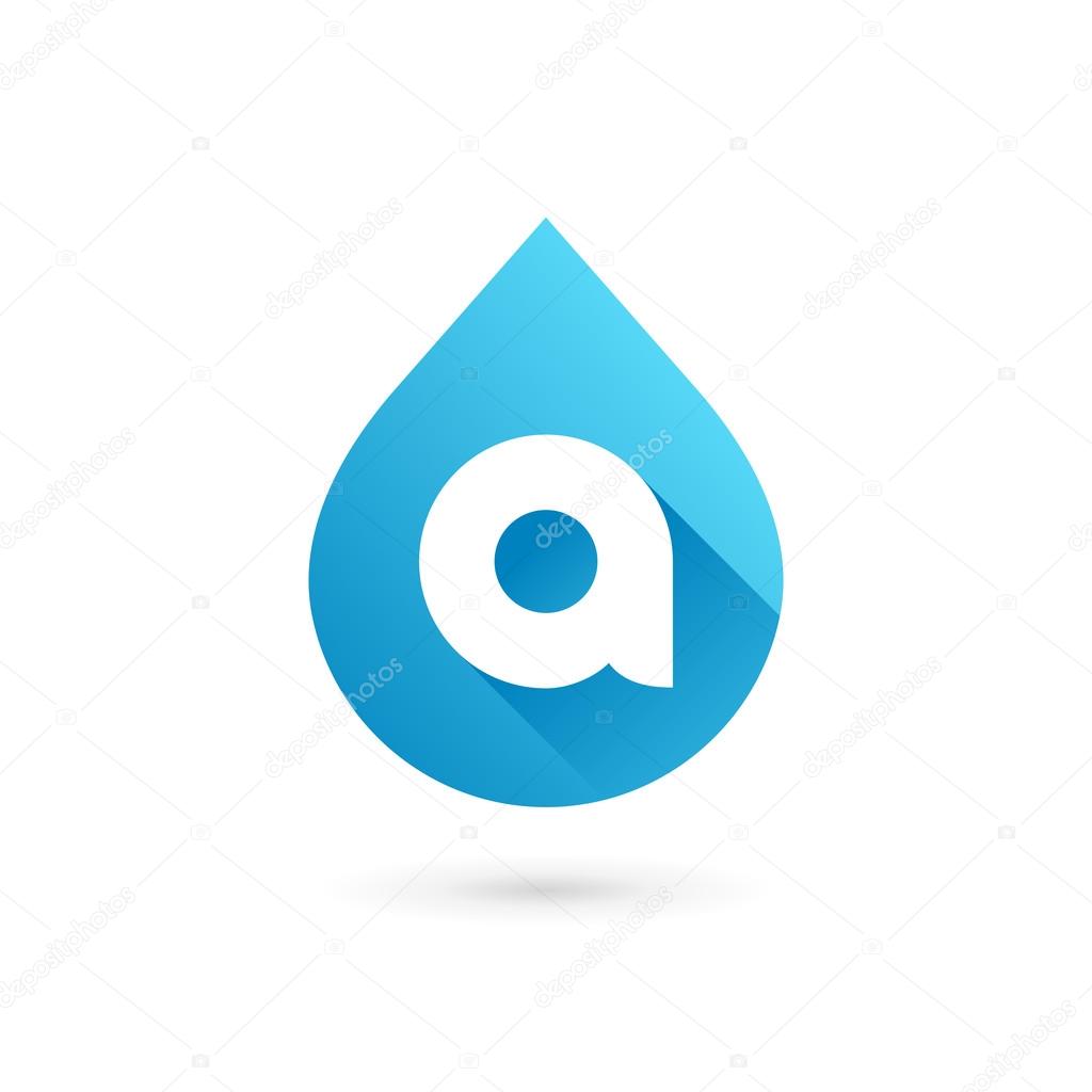 Letter A water drop logo icon design template element