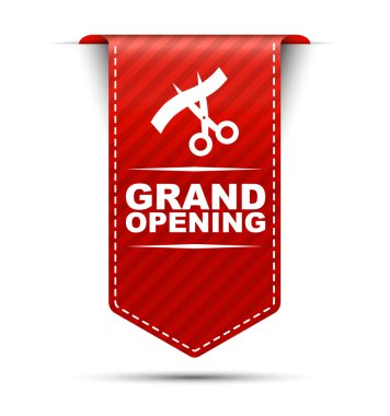 Kırmızı vektör banner tasarımı büyük açılış