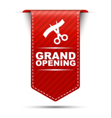 red vector banner design grand opening clipart