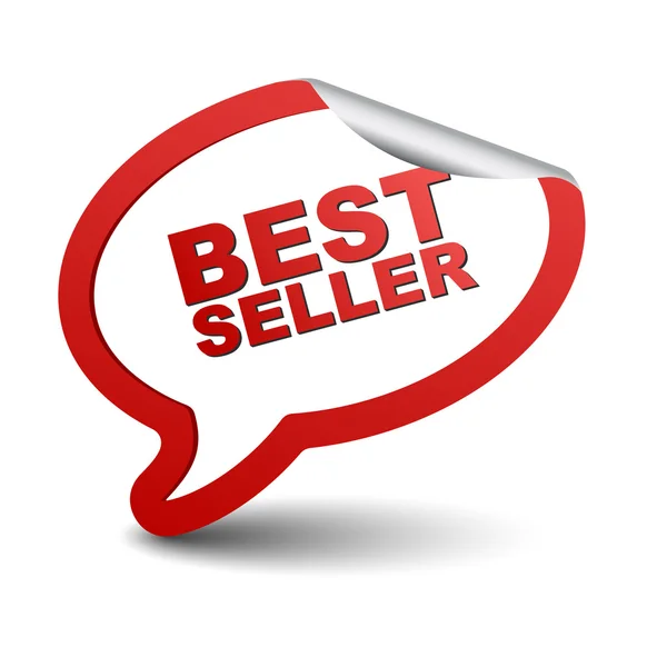 Elemento vector rojo burbuja best seller — Vector de stock