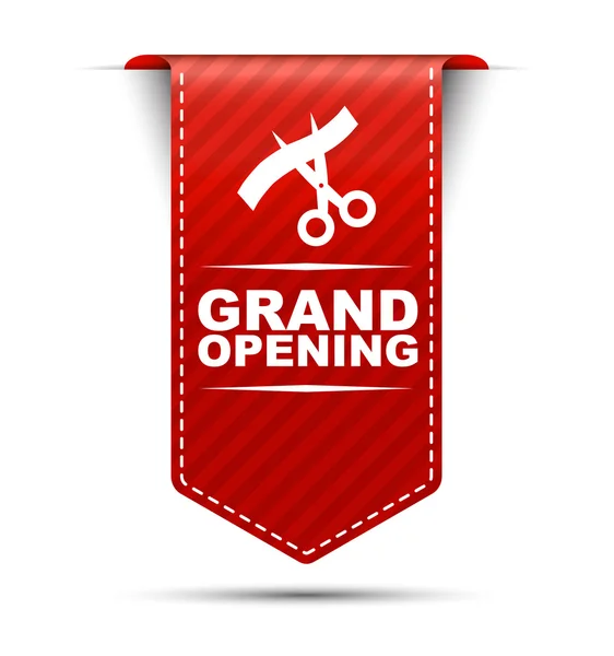 Red vector banner design grand opening — Stock Vector