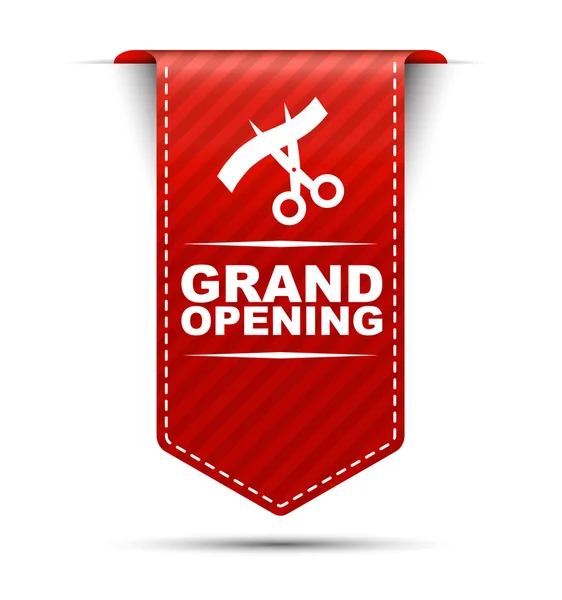 Ontwerp van de banner van het rode vector grand opening — Stockvector