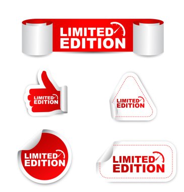Kırmızı set vektör kağıt etiketleri limited edition