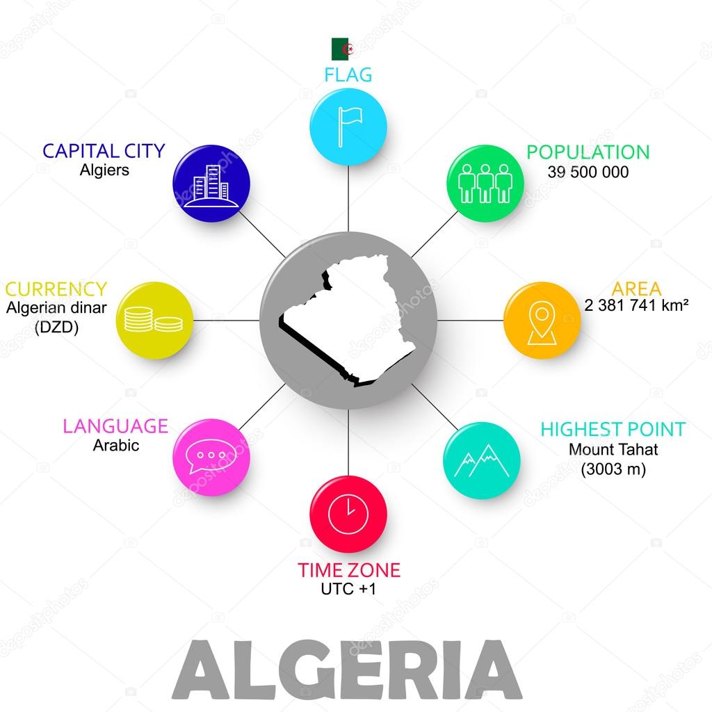 vector easy infographic state algeria