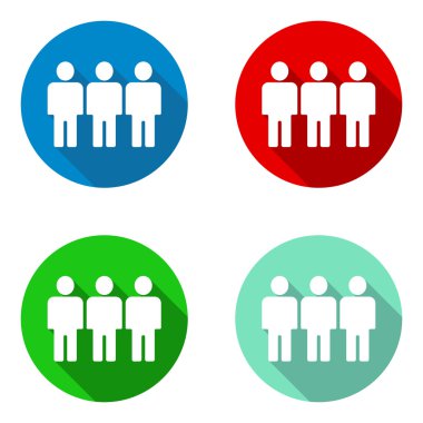 vektör renkli düz simgeler insanlar koymak