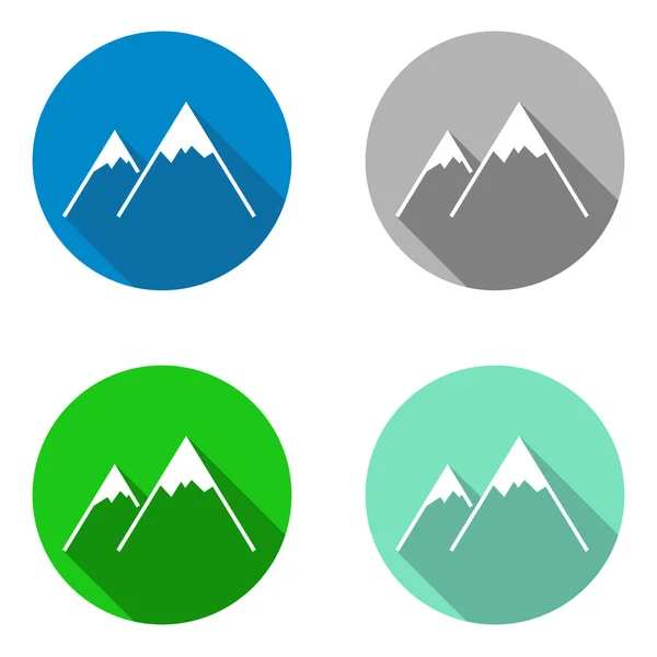 Conjunto de vetor colorido ícones planas montanha — Vetor de Stock