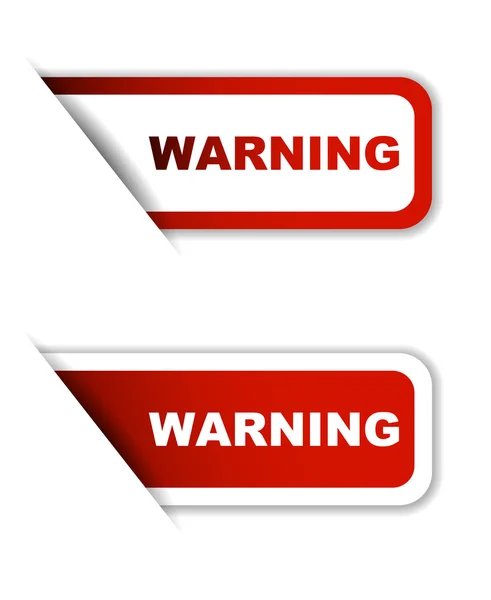 Ensemble rouge autocollants en papier vectoriel avertissement — Image vectorielle