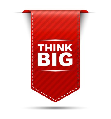 Kırmızı vektör banner tasarımı büyük düşünmek