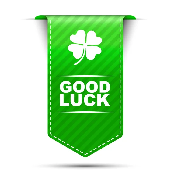 Green vector design banner good luck — Stock Vector