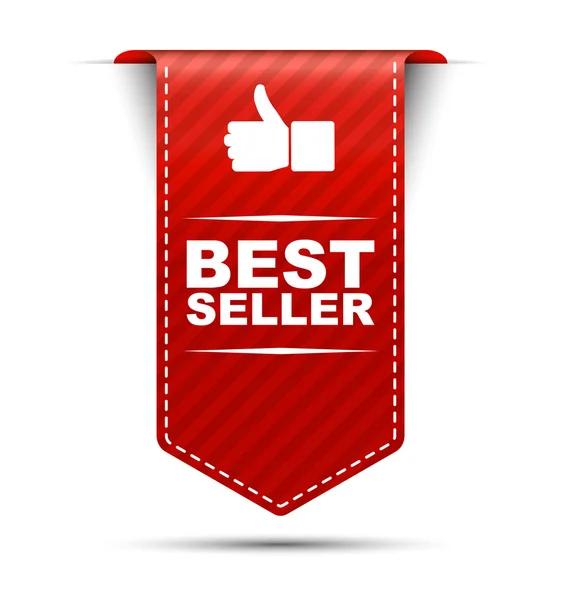 Diseño de banner de vector rojo best seller — Vector de stock