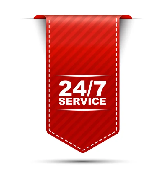 Röd vektor banner design 24/7 service — Stock vektor