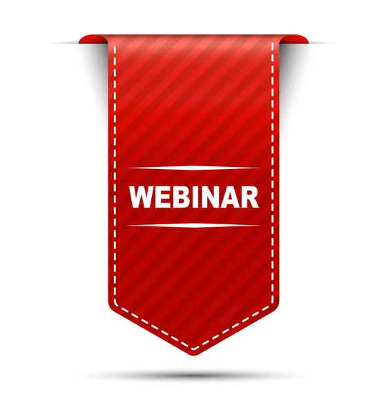 Desain banner vektor merah webinar - Stok Vektor