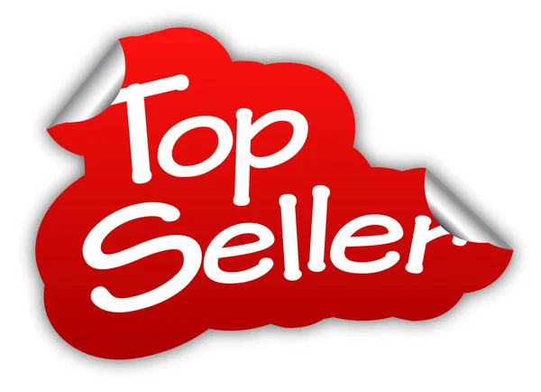 Red vector sticker top seller — Stock Vector
