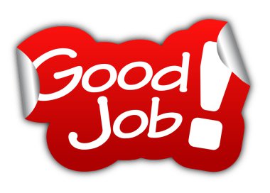 Kırmızı vektör etiket iyi iş