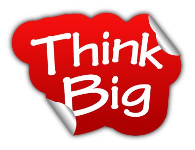 Kırmızı vektör etiket büyük düşünmek