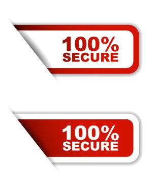 red set vector paper stickers 100% secure clipart