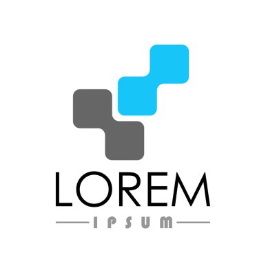 mavi gri vektör iş logo tasarımı